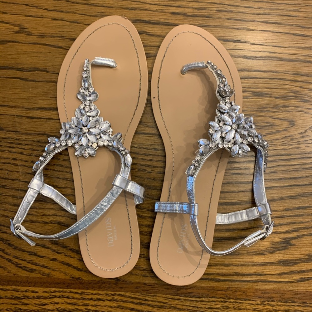 David’s Bridal Jeweled Sandals